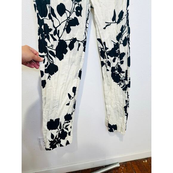CAROLINA K Off-White Black Floral Abstract Design Zai Button Fly Trousers Size S - Picture 11 of 15